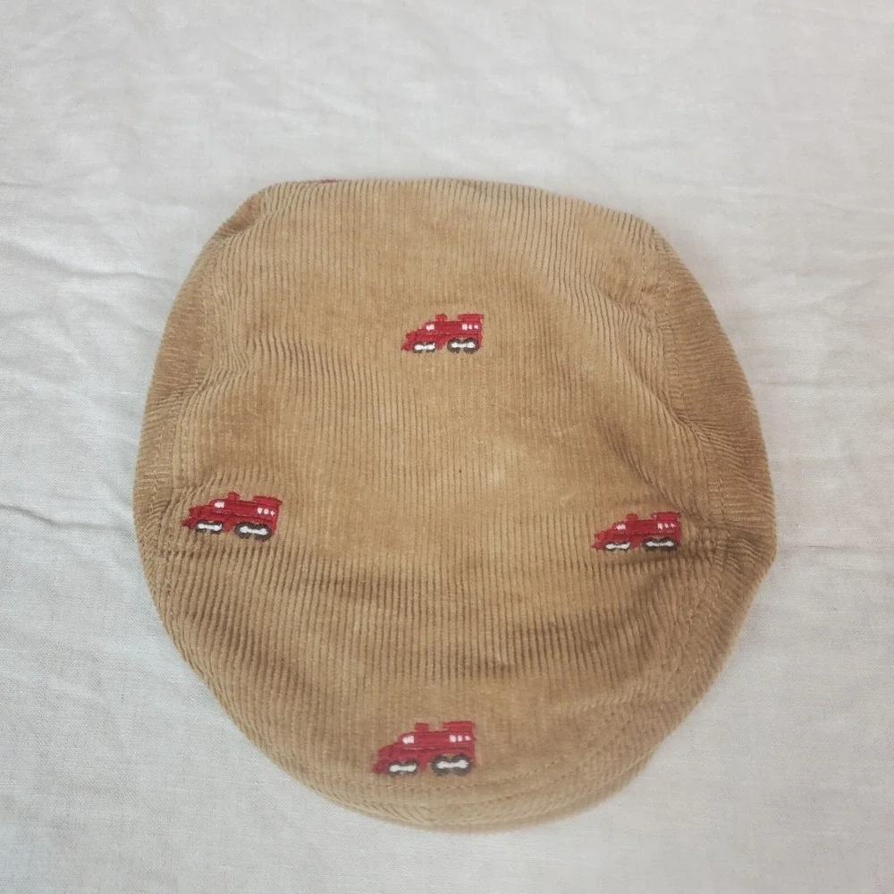 Gymboree Baby Boy Hat Tan Train Newsboys Corduroy 0-12 Months